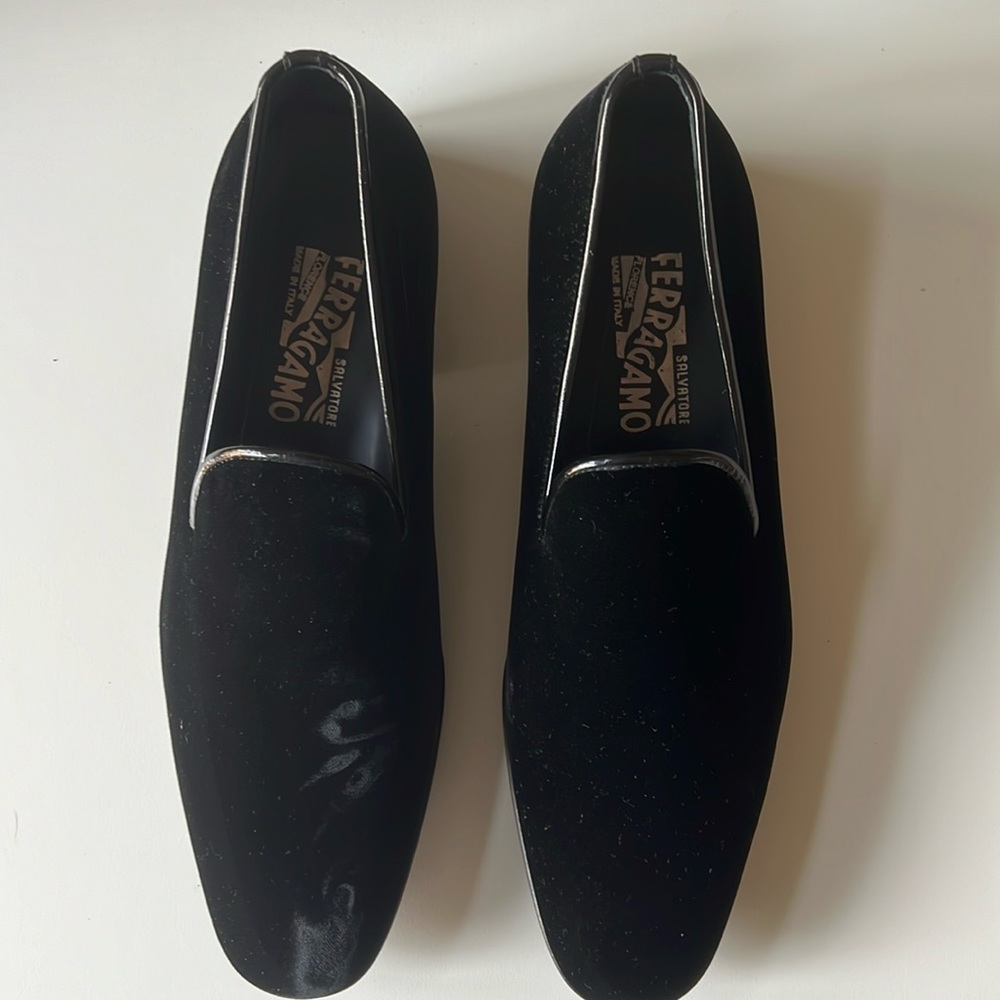 Mens Salvatore Ferragamo Black Tuxedo Shoes, NEW